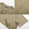 imagePJ PAUL JONES Mens Knit Polo Shirt Short Sleeve Button Down Shirt Vintage Summer Beach ShirtsCamel