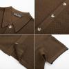 imagePJ PAUL JONES Mens Knit Polo Shirt Short Sleeve Button Down Shirt Vintage Summer Beach ShirtsCoffee