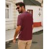 imagePJ PAUL JONES Mens Knit Polo Shirt Short Sleeve Button Down Shirt Vintage Summer Beach ShirtsDark Red
