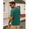 imagePJ PAUL JONES Mens Knit Polo Shirt Short Sleeve Button Down Shirt Vintage Summer Beach ShirtsGreen