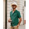 imagePJ PAUL JONES Mens Knit Polo Shirt Short Sleeve Button Down Shirt Vintage Summer Beach ShirtsGreen
