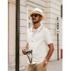 imagePJ PAUL JONES Mens Knit Polo Shirt Short Sleeve Button Down Shirt Vintage Summer Beach ShirtsWhite
