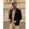 imagePJ PAUL JONES Mens Linen Casual Blazer Sport Coats Lightweight One Button Suit Jacket for SummerBlack