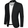 imagePJ PAUL JONES Mens Linen Casual Blazer Sport Coats Lightweight One Button Suit Jacket for SummerBlack