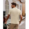 imagePJ PAUL JONES Mens Polo Shirts Casual Textured Knittd Shirts Lightweight Breathable Polo ShirtApricot
