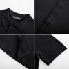 imagePJ PAUL JONES Mens Polo Shirts Casual Textured Knittd Shirts Lightweight Breathable Polo ShirtBlack