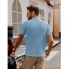 imagePJ PAUL JONES Mens Polo Shirts Casual Textured Knittd Shirts Lightweight Breathable Polo ShirtBlue
