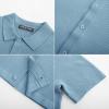 imagePJ PAUL JONES Mens Polo Shirts Casual Textured Knittd Shirts Lightweight Breathable Polo ShirtBlue