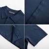 imagePJ PAUL JONES Mens Polo Shirts Casual Textured Knittd Shirts Lightweight Breathable Polo ShirtNavy Blue