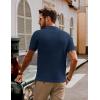 imagePJ PAUL JONES Mens Polo Shirts Casual Textured Knittd Shirts Lightweight Breathable Polo ShirtNavy Blue