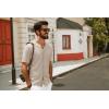 imagePJ PAUL JONES Mens Summer Knit Shirts Casual Short Sleeve Shirts Fashion Button Down ShirtsApricot