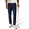 imagePJ PAUL JONES Mens Golf Pants 4Way Stretch Lightweight Work Casual Trousers Slim Fit Dress Pants with PocketsNavy Blue