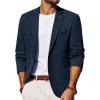 imagePJ PAUL JONES Mens Linen Casual Blazer Sport Coats Lightweight One Button Suit Jacket for SummerNavy