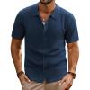imagePJ PAUL JONES Mens Polo Shirts Casual Textured Knittd Shirts Lightweight Breathable Polo ShirtNavy Blue
