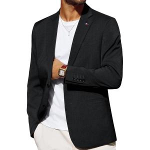 imagePJ PAUL JONES Mens Blazer Casual Sport Coat Slim Fit Lightweight Two Button Suit Blazer JacketBlack