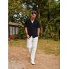 imagePJ PAUL JONES Men Casual Shirt Short Sleeve Summer Shirt Fashion Texture Button Down ShirtBlack