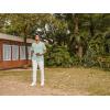 imagePJ PAUL JONES Men Casual Shirt Short Sleeve Summer Shirt Fashion Texture Button Down ShirtLight Green