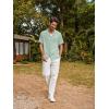 imagePJ PAUL JONES Men Casual Shirt Short Sleeve Summer Shirt Fashion Texture Button Down ShirtLight Green