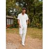 imagePJ PAUL JONES Men Casual Shirt Short Sleeve Summer Shirt Fashion Texture Button Down ShirtWhite