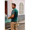 imagePJ PAUL JONES Mens 70S Shirts Vintage Shirts Button Down Cuban Collar Knitted Polo ShirtGreen
