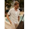 imagePJ PAUL JONES Mens Polo Shirts Hollow Out Textured Knit Polo Shirts Short Sleeve Button Down Summer Beach ShirtApricot