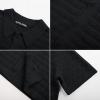 imagePJ PAUL JONES Mens Polo Shirts Hollow Out Textured Knit Polo Shirts Short Sleeve Button Down Summer Beach ShirtBlack