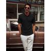 imagePJ PAUL JONES Mens Casual Knit Polo Shirt Short Sleeve Collared Stretchy Golf ShirtsBlack