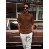 imagePJ PAUL JONES Mens Casual Knit Polo Shirt Short Sleeve Collared Stretchy Golf ShirtsCoffee