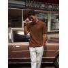 imagePJ PAUL JONES Mens Casual Knit Polo Shirt Short Sleeve Collared Stretchy Golf ShirtsCoffee