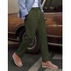 imagePJ PAUL JONES Mens Linen Dress Pants Casual Slim Fit Expandable Wasit Pleated Front Work TrousersArmy Green