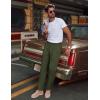 imagePJ PAUL JONES Mens Linen Dress Pants Casual Slim Fit Expandable Wasit Pleated Front Work TrousersArmy Green