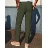 imagePJ PAUL JONES Mens Linen Dress Pants Casual Slim Fit Expandable Wasit Pleated Front Work TrousersArmy Green