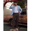 imagePJ PAUL JONES Mens Linen Dress Pants Casual Slim Fit Expandable Wasit Pleated Front Work TrousersCoffee