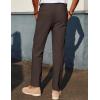 imagePJ PAUL JONES Mens Linen Dress Pants Casual Slim Fit Expandable Wasit Pleated Front Work TrousersCoffee