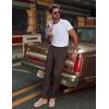imagePJ PAUL JONES Mens Linen Dress Pants Casual Slim Fit Expandable Wasit Pleated Front Work TrousersCoffee