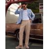 imagePJ PAUL JONES Mens Linen Dress Pants Casual Slim Fit Expandable Wasit Pleated Front Work TrousersKhaki