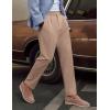 imagePJ PAUL JONES Mens Linen Dress Pants Casual Slim Fit Expandable Wasit Pleated Front Work TrousersKhaki