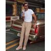 imagePJ PAUL JONES Mens Linen Dress Pants Casual Slim Fit Expandable Wasit Pleated Front Work TrousersKhaki
