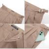 imagePJ PAUL JONES Mens Linen Dress Pants Casual Slim Fit Expandable Wasit Pleated Front Work TrousersKhaki