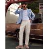 imagePJ PAUL JONES Mens Linen Dress Pants Casual Slim Fit Expandable Wasit Pleated Front Work TrousersLight Khaki