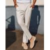 imagePJ PAUL JONES Mens Linen Dress Pants Casual Slim Fit Expandable Wasit Pleated Front Work TrousersLight Khaki