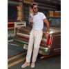imagePJ PAUL JONES Mens Linen Dress Pants Casual Slim Fit Expandable Wasit Pleated Front Work TrousersLight Khaki