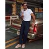 imagePJ PAUL JONES Mens Linen Dress Pants Casual Slim Fit Expandable Wasit Pleated Front Work TrousersNavy Blue