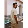 imagePJ PAUL JONES Mens Short Sleeve Cotton Shirts Lightweight Button Down Shirt Casual Summer Shirts for MenBeige
