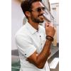 imagePJ PAUL JONES Mens Short Sleeve Cotton Shirts Lightweight Button Down Shirt Casual Summer Shirts for MenWhite