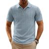 imagePJ PAUL JONES Mens Casual Knit Polo Shirt Short Sleeve Collared Stretchy Golf ShirtsBlue Gray