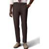 imagePJ PAUL JONES Mens Linen Dress Pants Casual Slim Fit Expandable Wasit Pleated Front Work TrousersCoffee