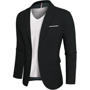 imagePJ PAUL JONES Mens Blazer Jackets Lightweight Casual Suits Stylish Sport Jacket for MenBlack