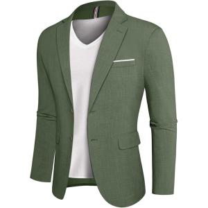 imagePJ PAUL JONES Mens Blazer Jackets Lightweight Casual Suits Stylish Sport Jacket for MenLight Green
