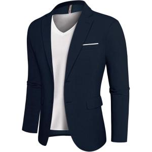 imagePJ PAUL JONES Mens Blazer Jackets Lightweight Casual Suits Stylish Sport Jacket for MenNavy Blue